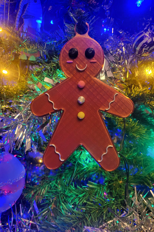3D Printed - Gingerbread Man Bauble