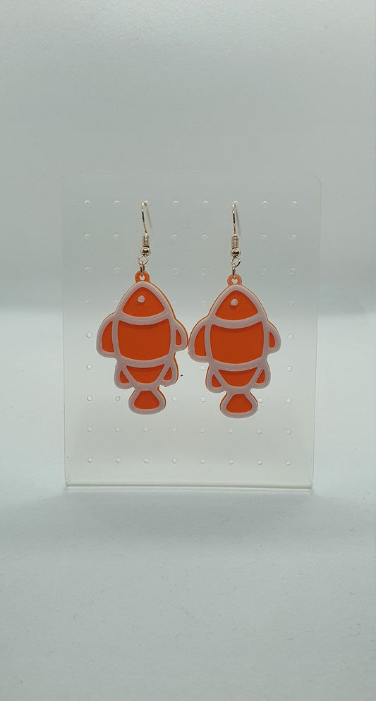 3D Printed Clown Fish Earrings