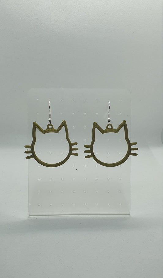 3D Printed Cat Outline Earrings